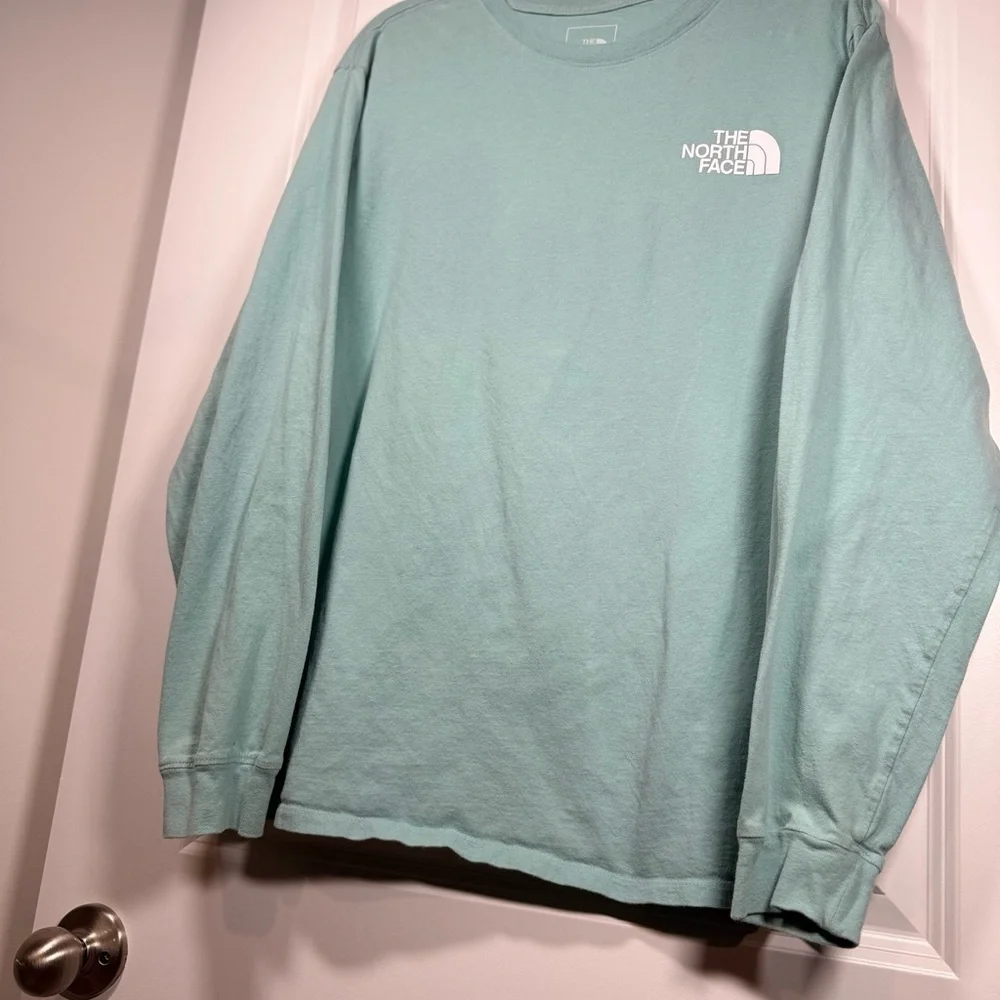 The North Face Seafoam Blue Mens Long Sleeve T-Shirt Size Large